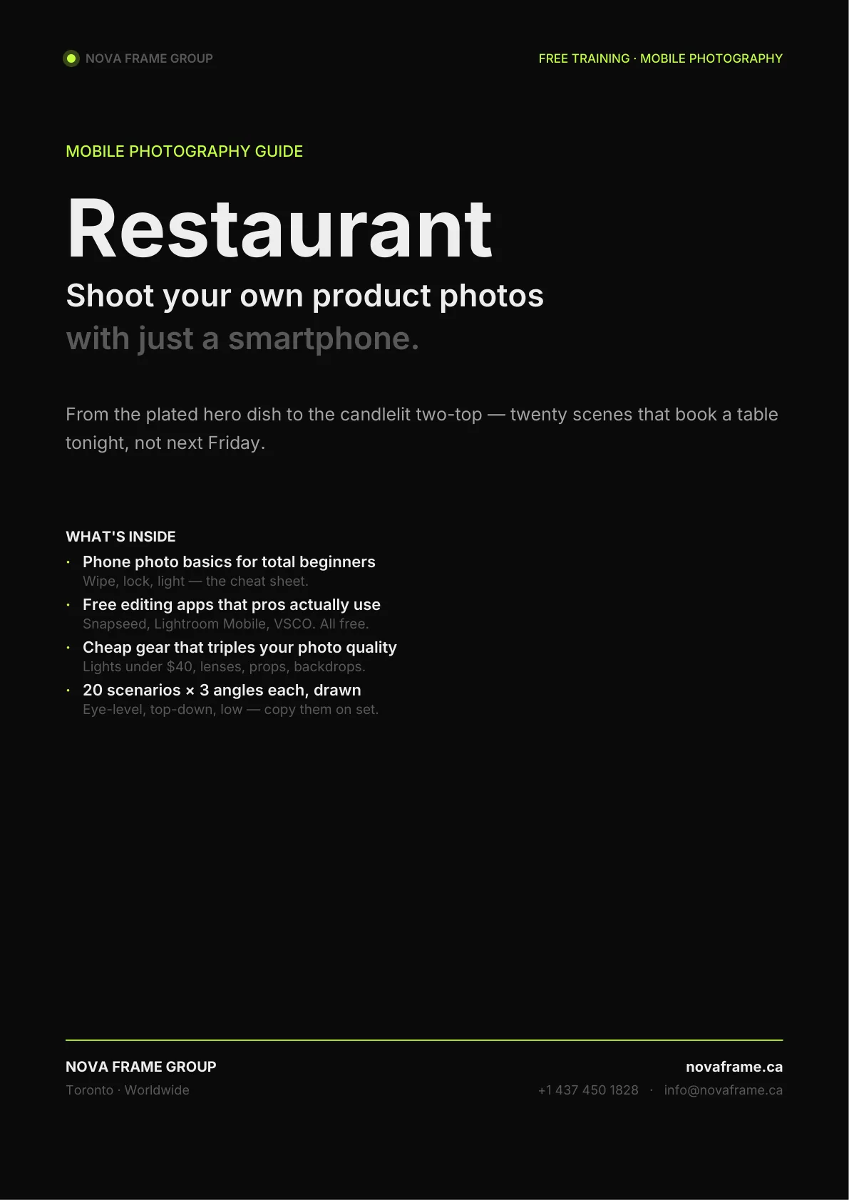 Restaurant guide cover