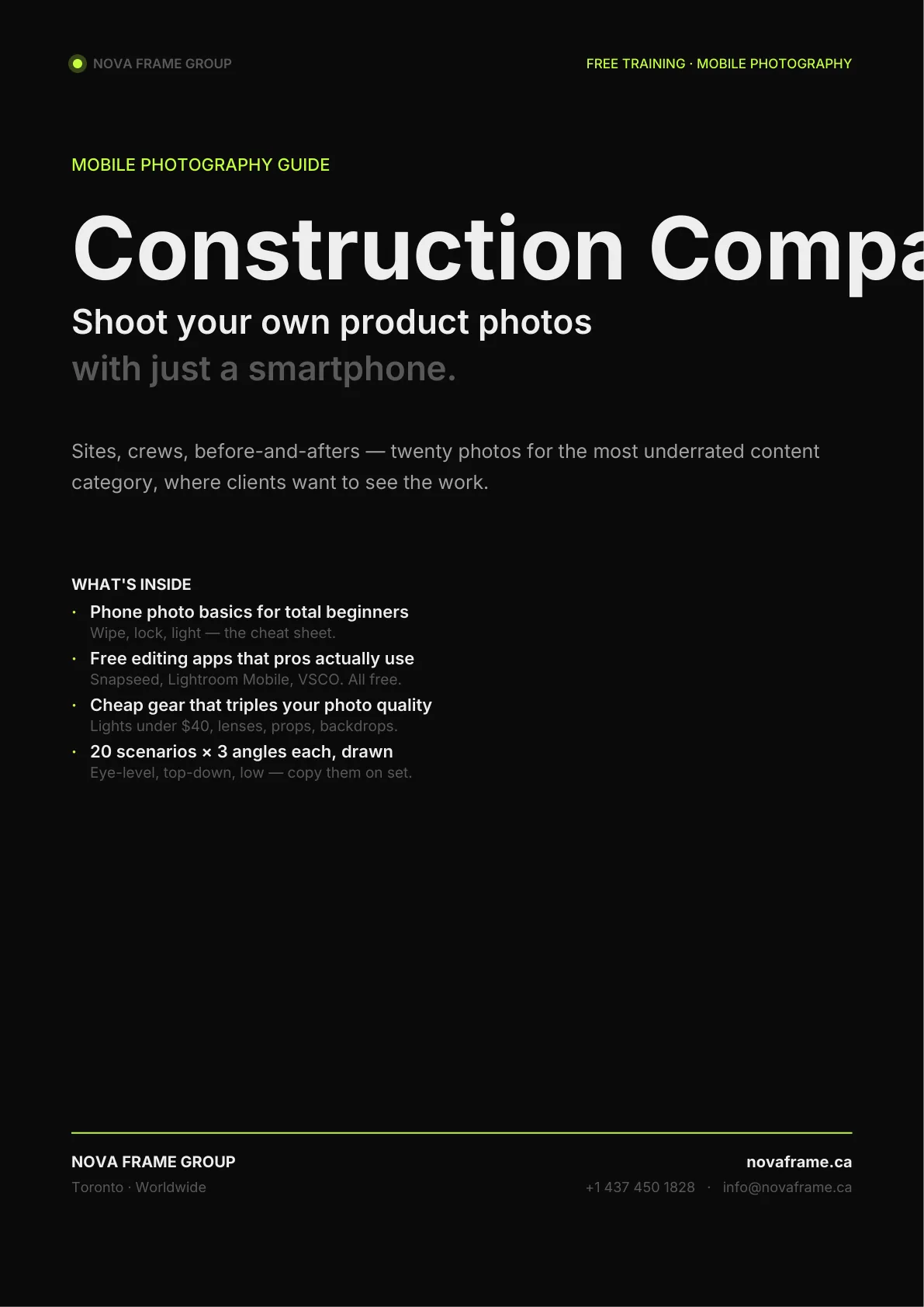 Construction Company guide cover