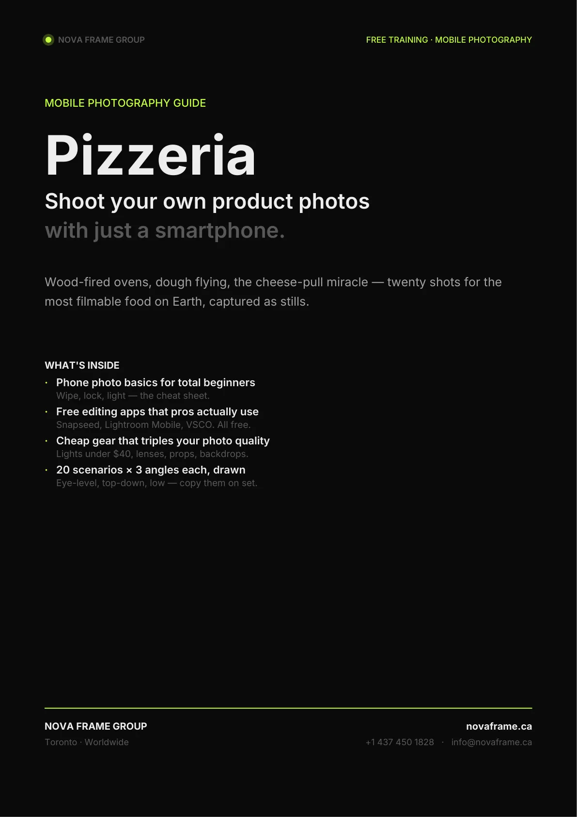 Pizzeria photo guide — page 1 of 30
