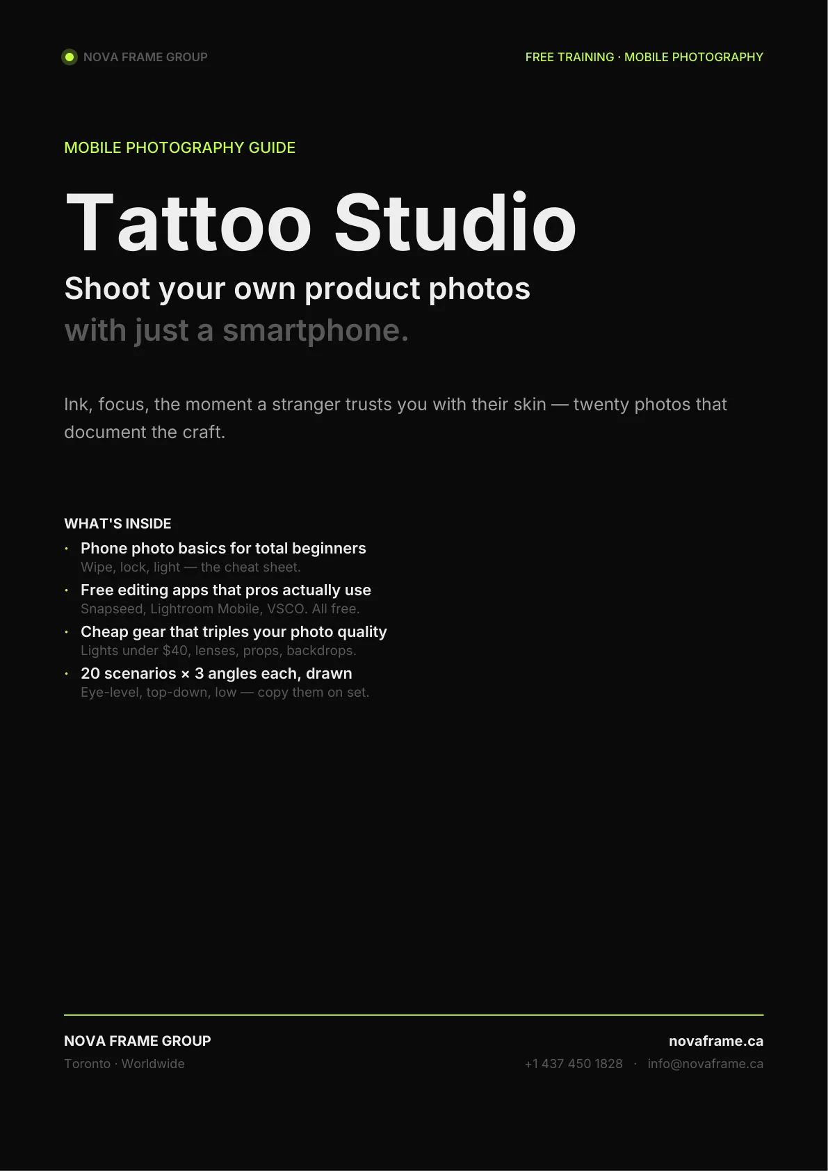 Tattoo Studio photo guide — page 1 of 30