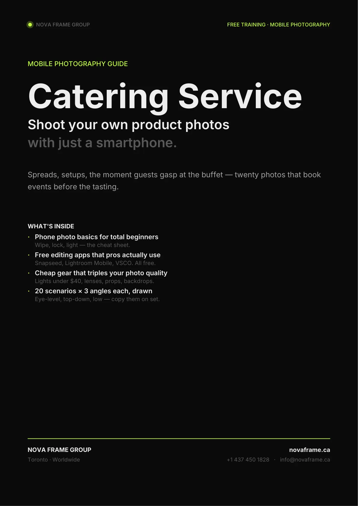 Catering Service photo guide — page 1 of 30