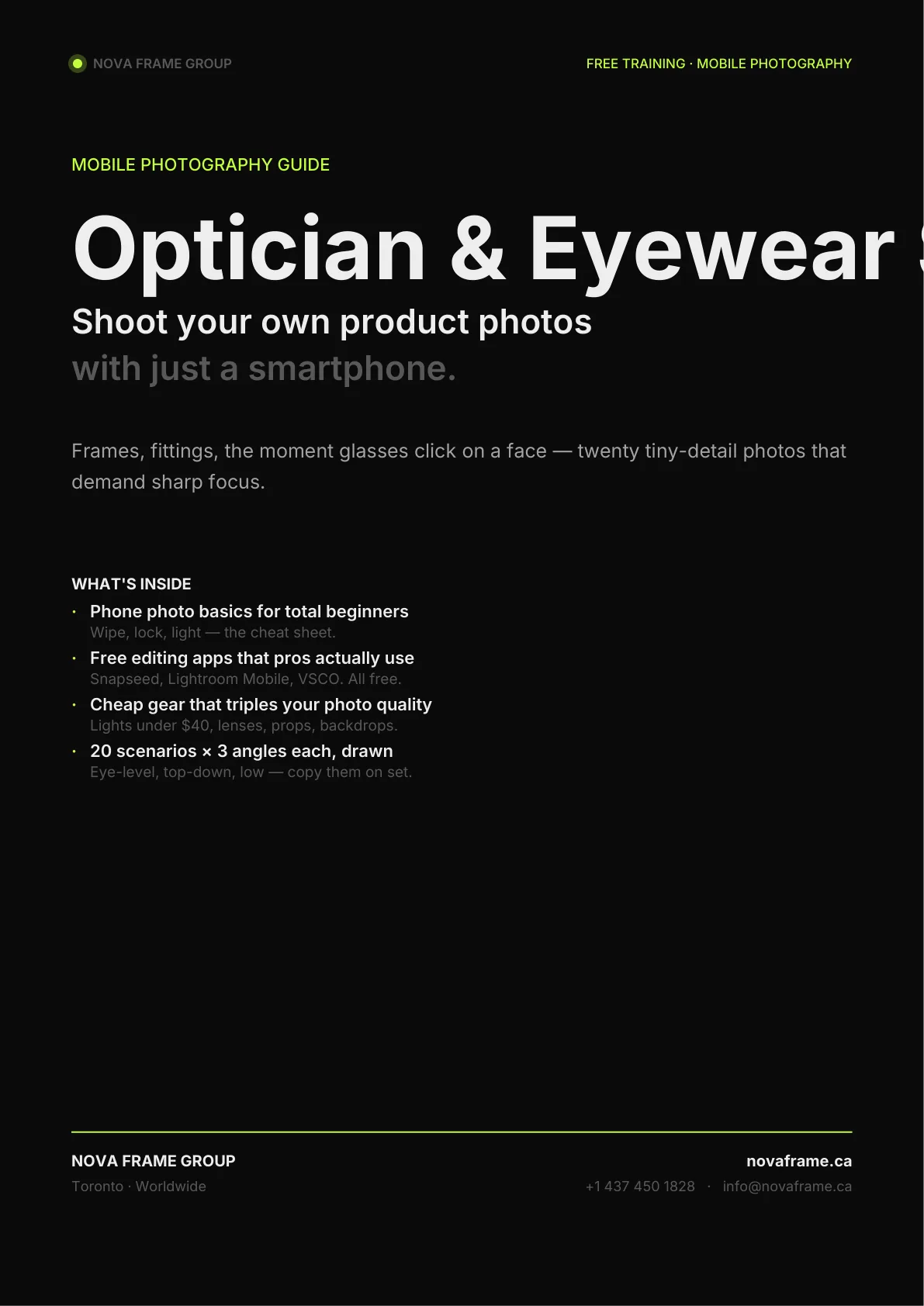 Optician & Eyewear Shop photo guide — page 1 of 30