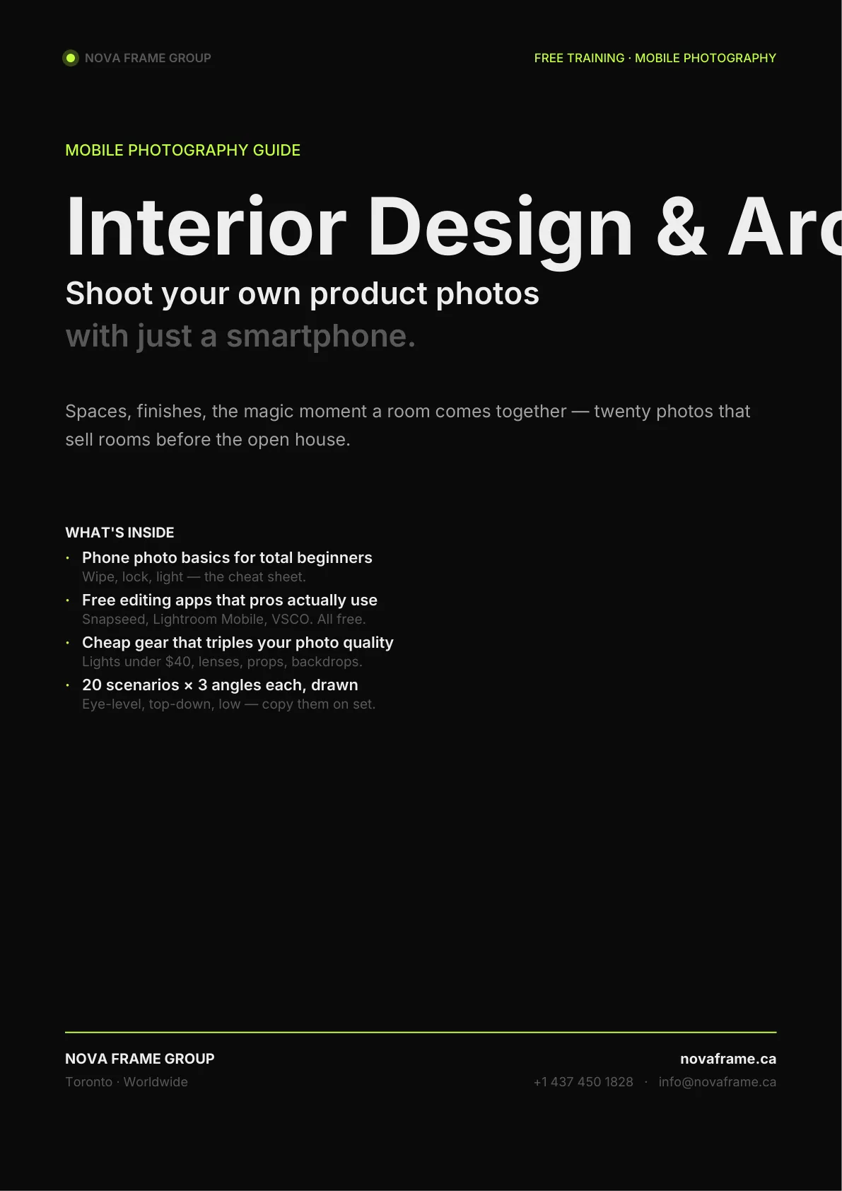Interior Design & Architect photo guide — page 1 of 30