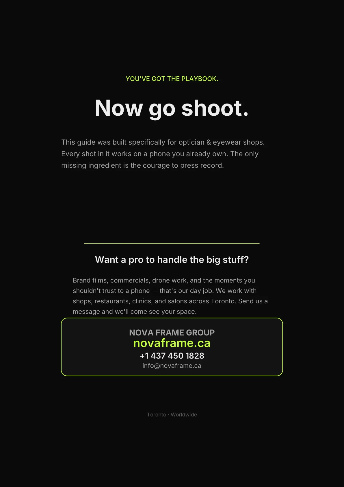 Optician & Eyewear Shop guide — page 21 of 21